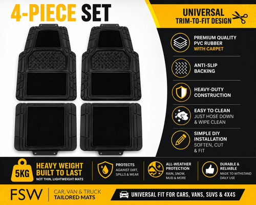 Car floor mats - pvc, heavy